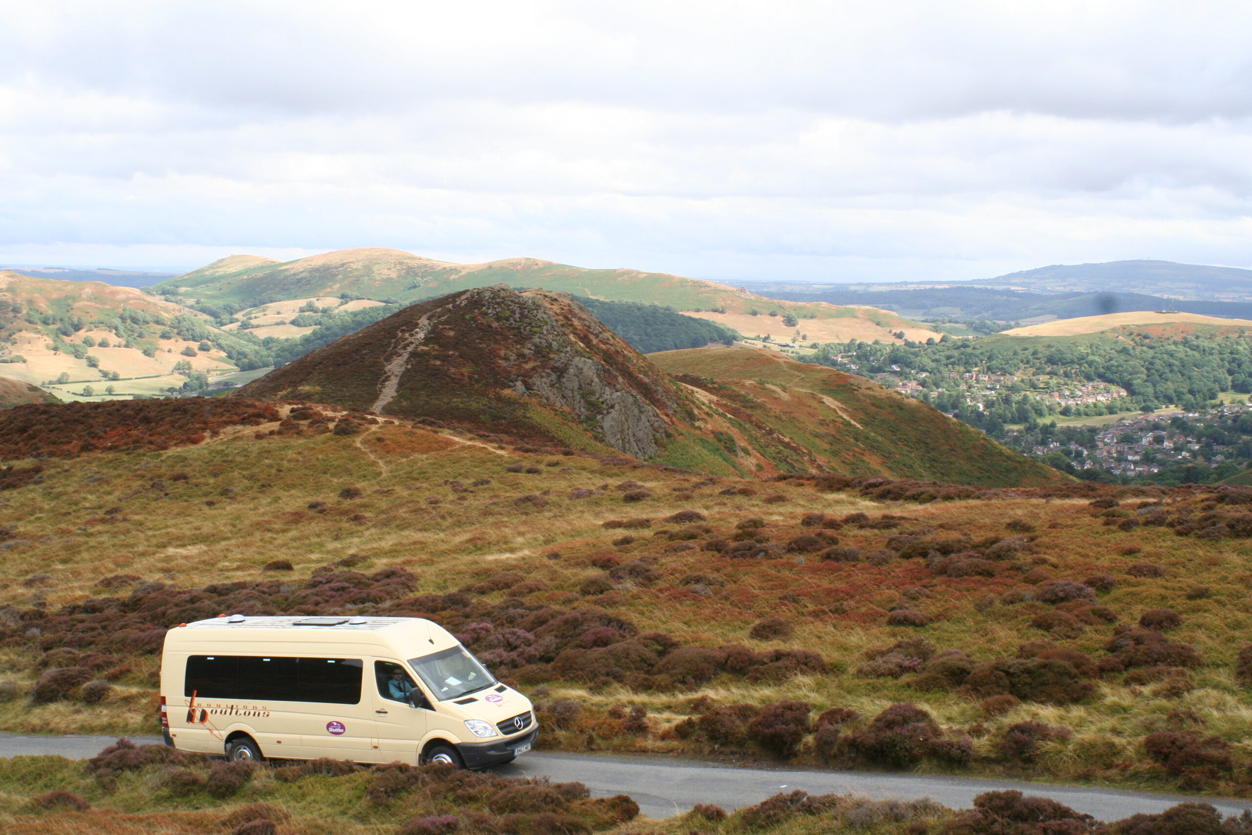 shuttle bus over Long Mynd by Tom Blackwell NT