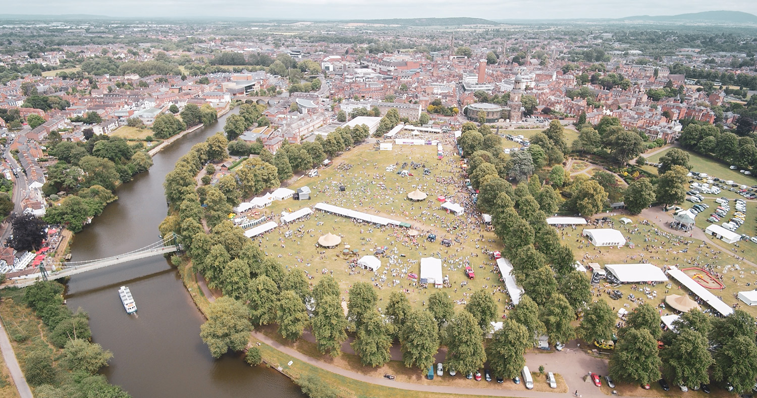 Shrewsbury Festival drone shot | Visit Shropshire